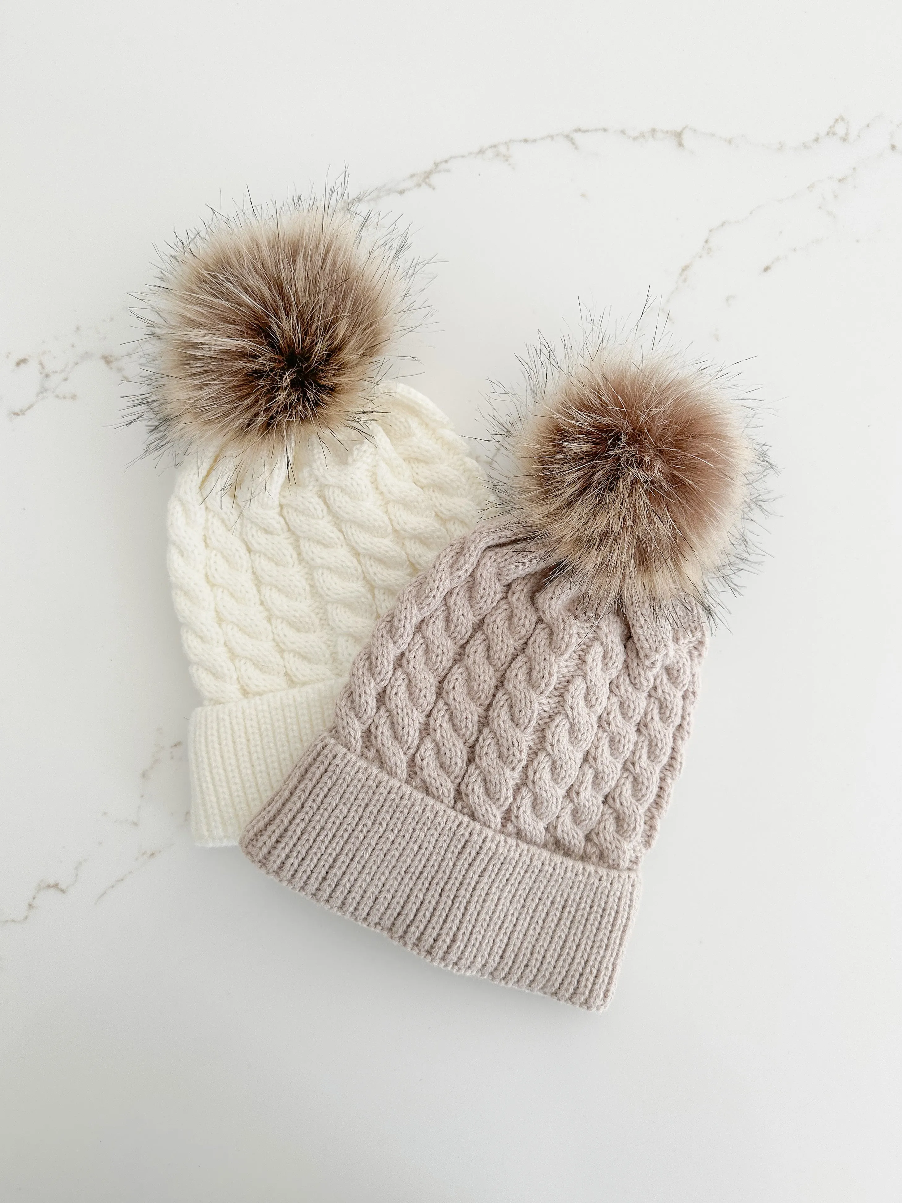 Cable Knit Hat- Oat