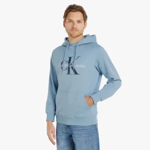 Calvin Klein Mens Monogram Hoodie Blue