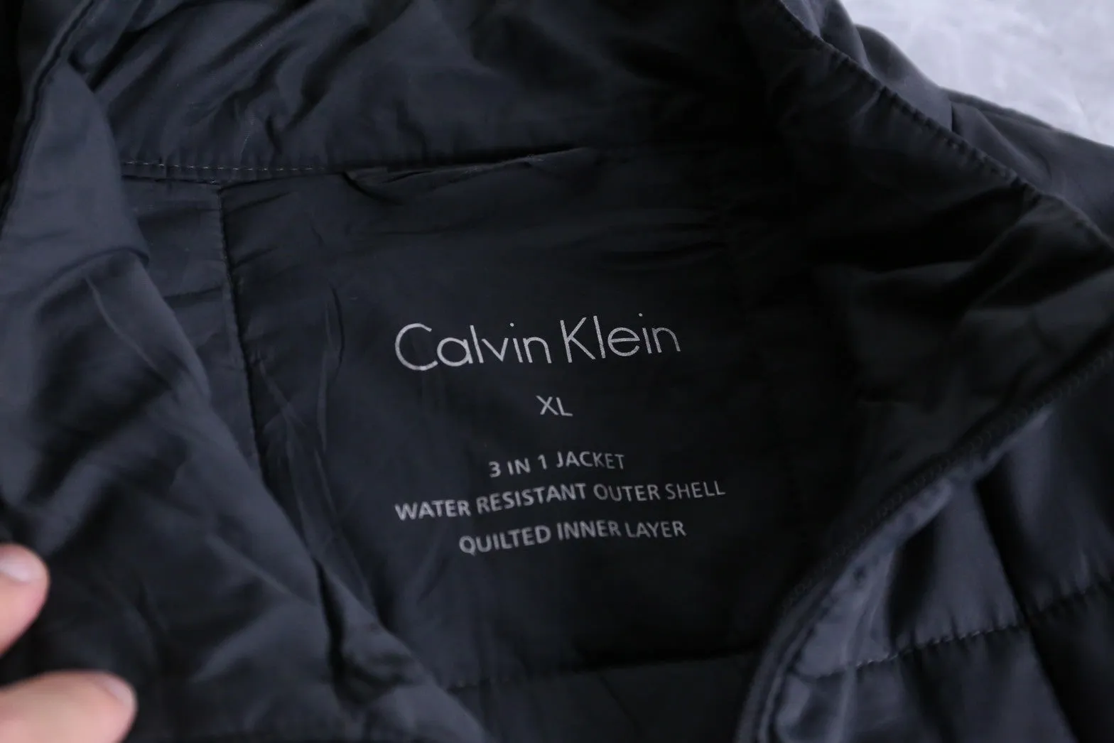 “Calvin Klein”black color pocket quilted jacket