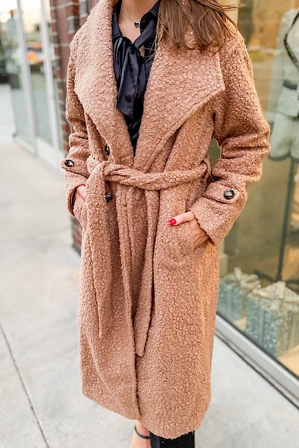 Camel Teddy Long Coat