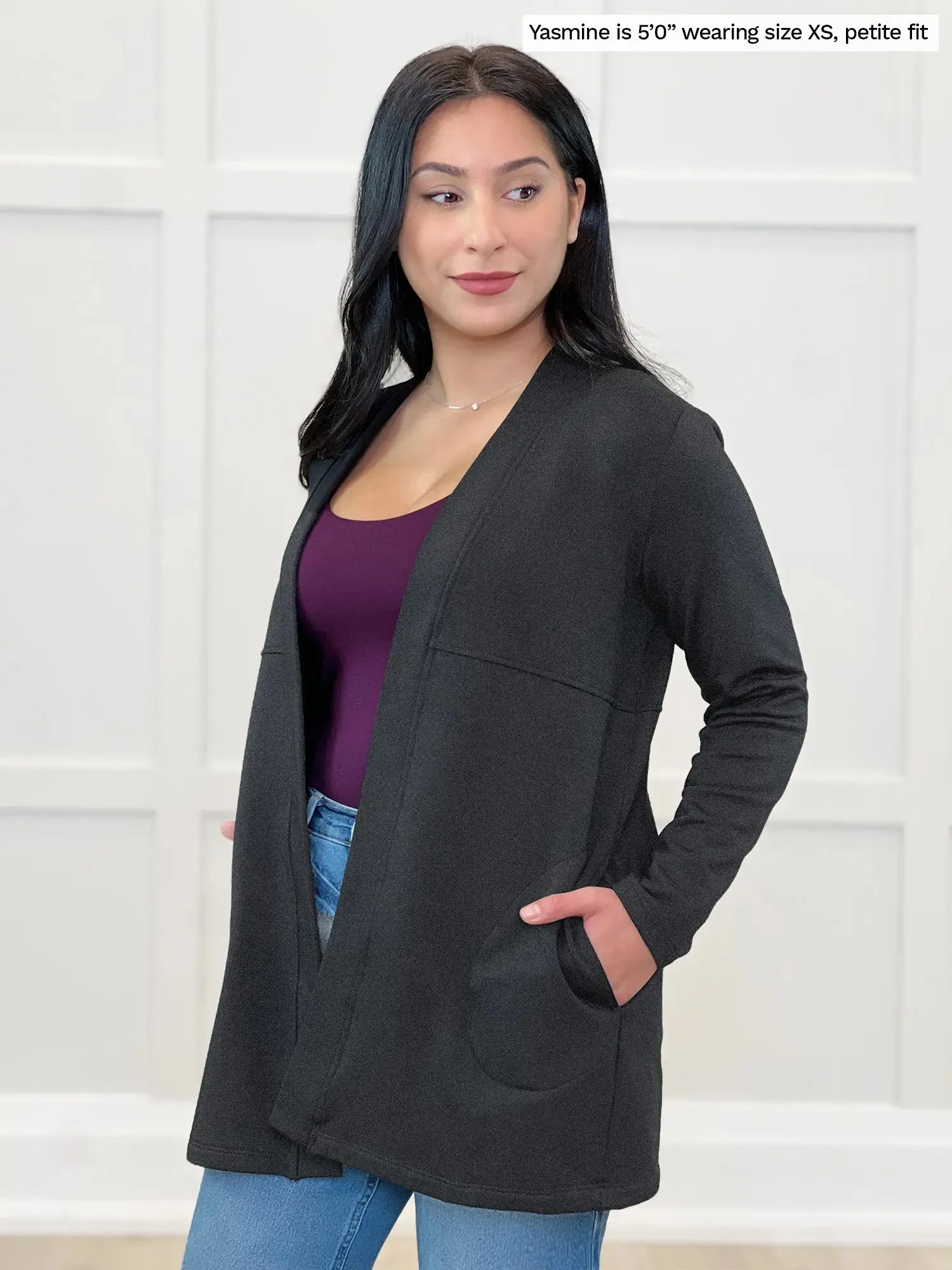 Carmen luxe fleece cardigan with pockets