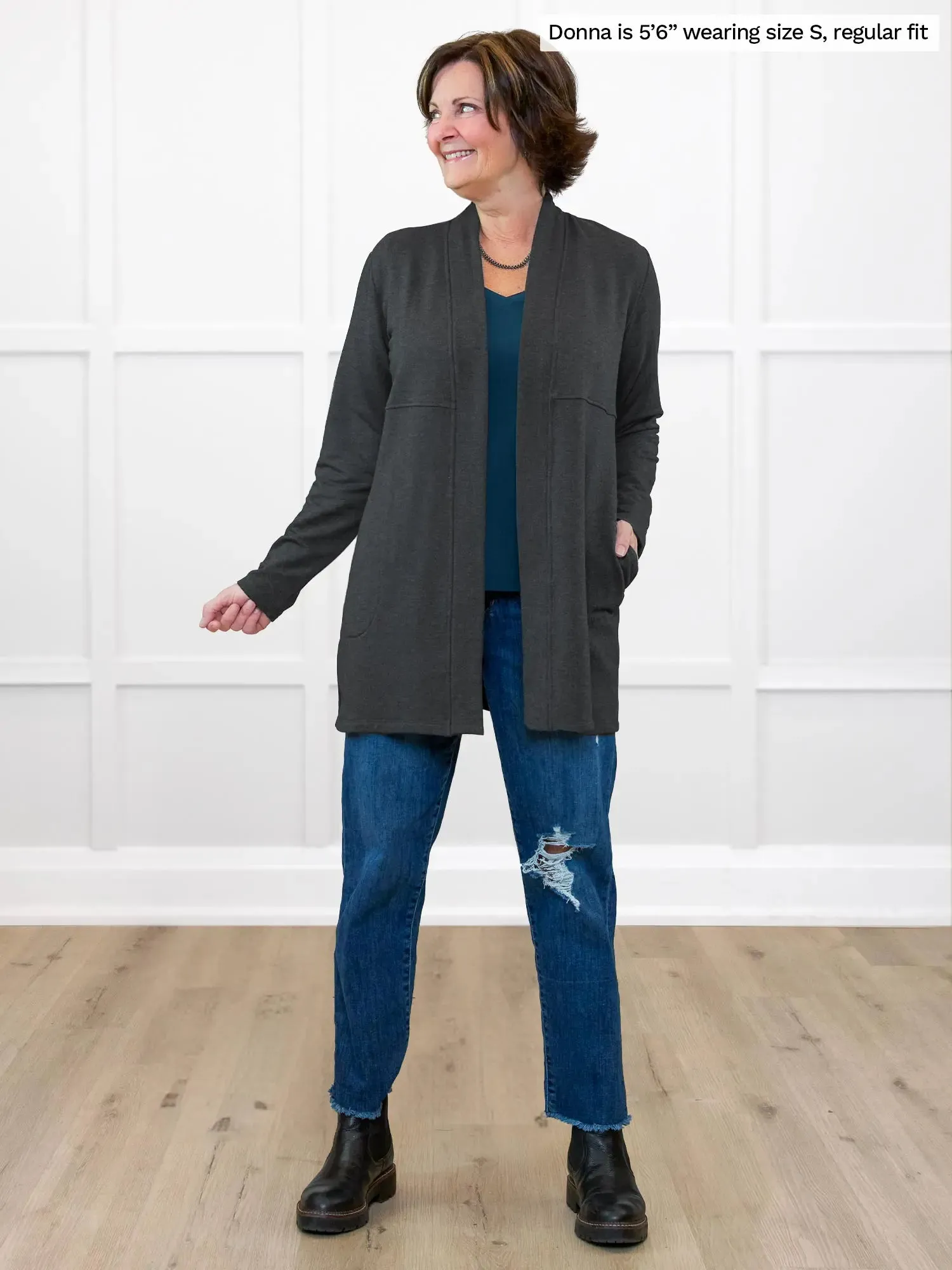 Carmen luxe fleece cardigan with pockets