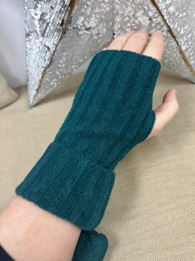 Cashmere Fingerless Gloves - Teal