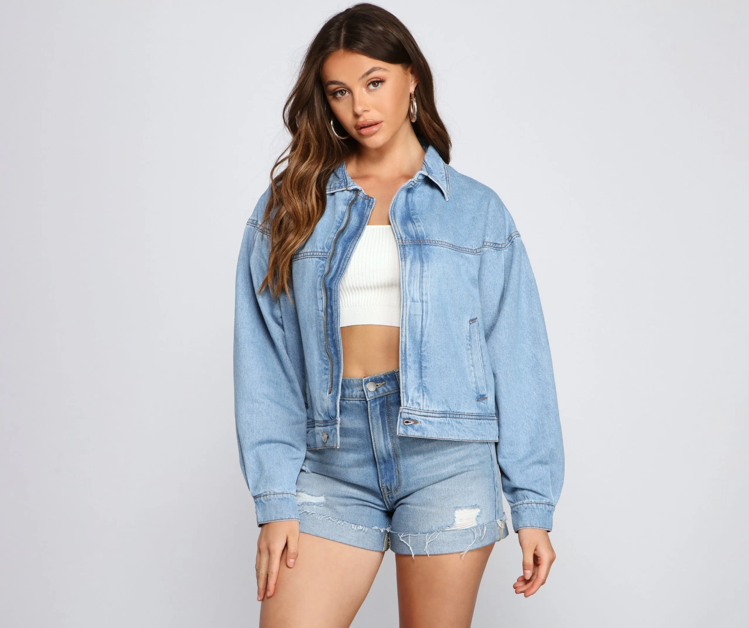 Casual Trendsetter Oversized Denim Jacket