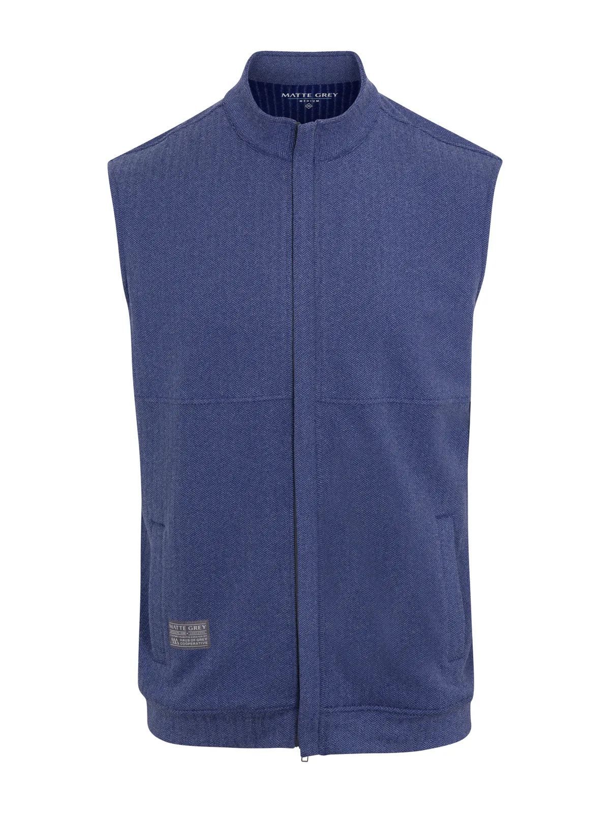 Charter Harrington Full Zip Vest - Twilight Herringbone