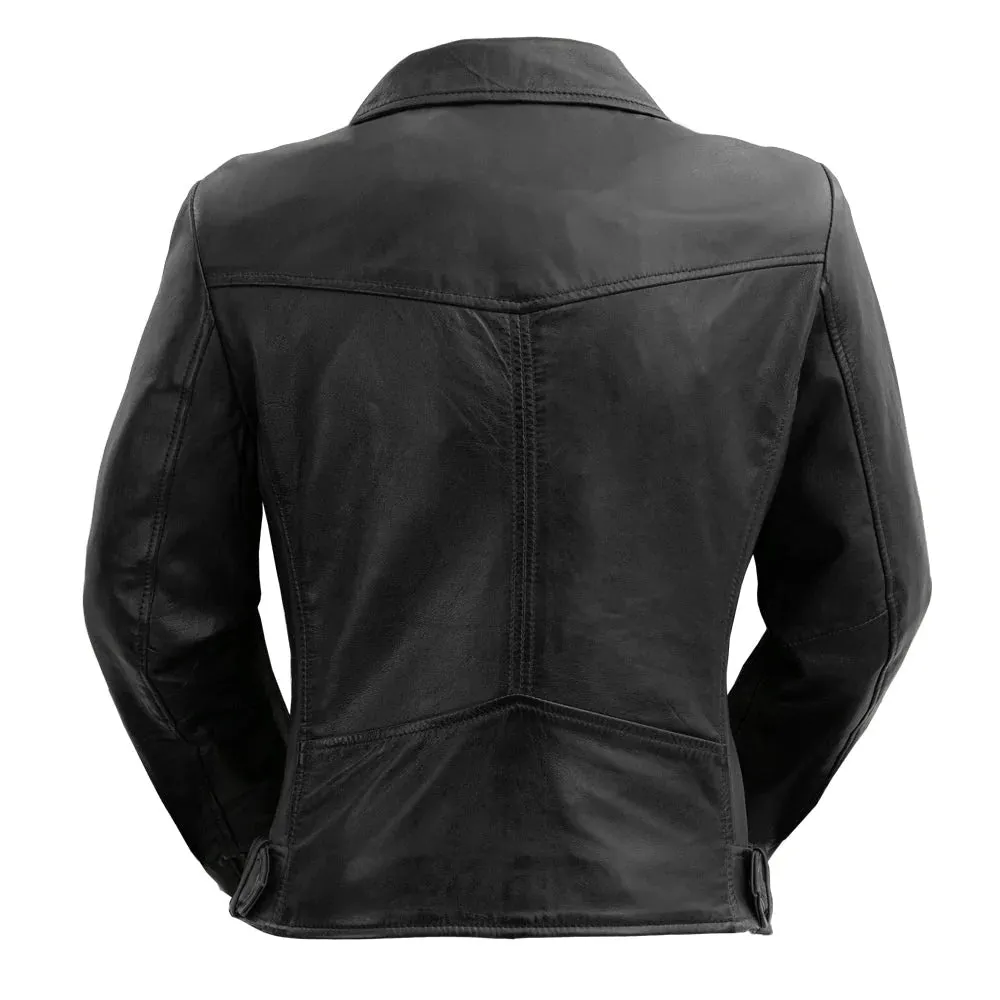 Chloe womens Fashion Leather Jacket Black