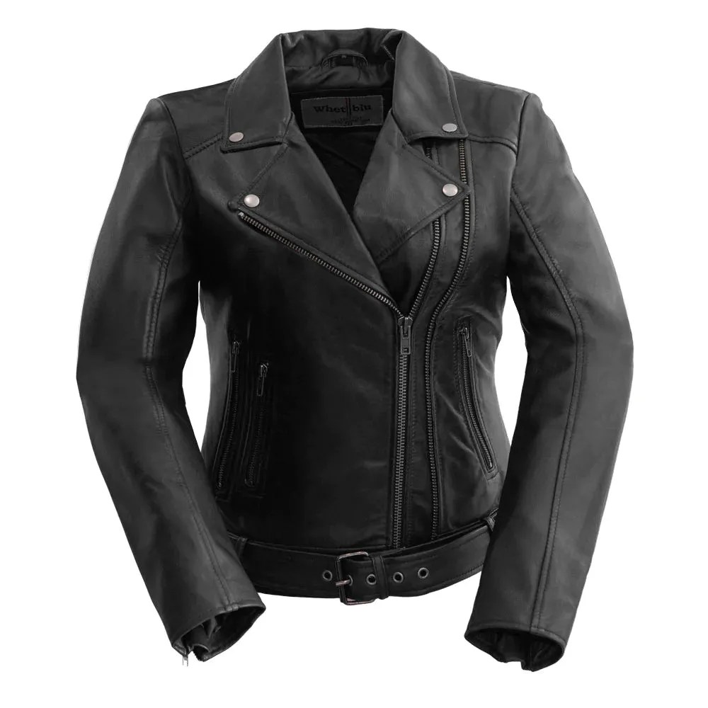 Chloe womens Fashion Leather Jacket Black