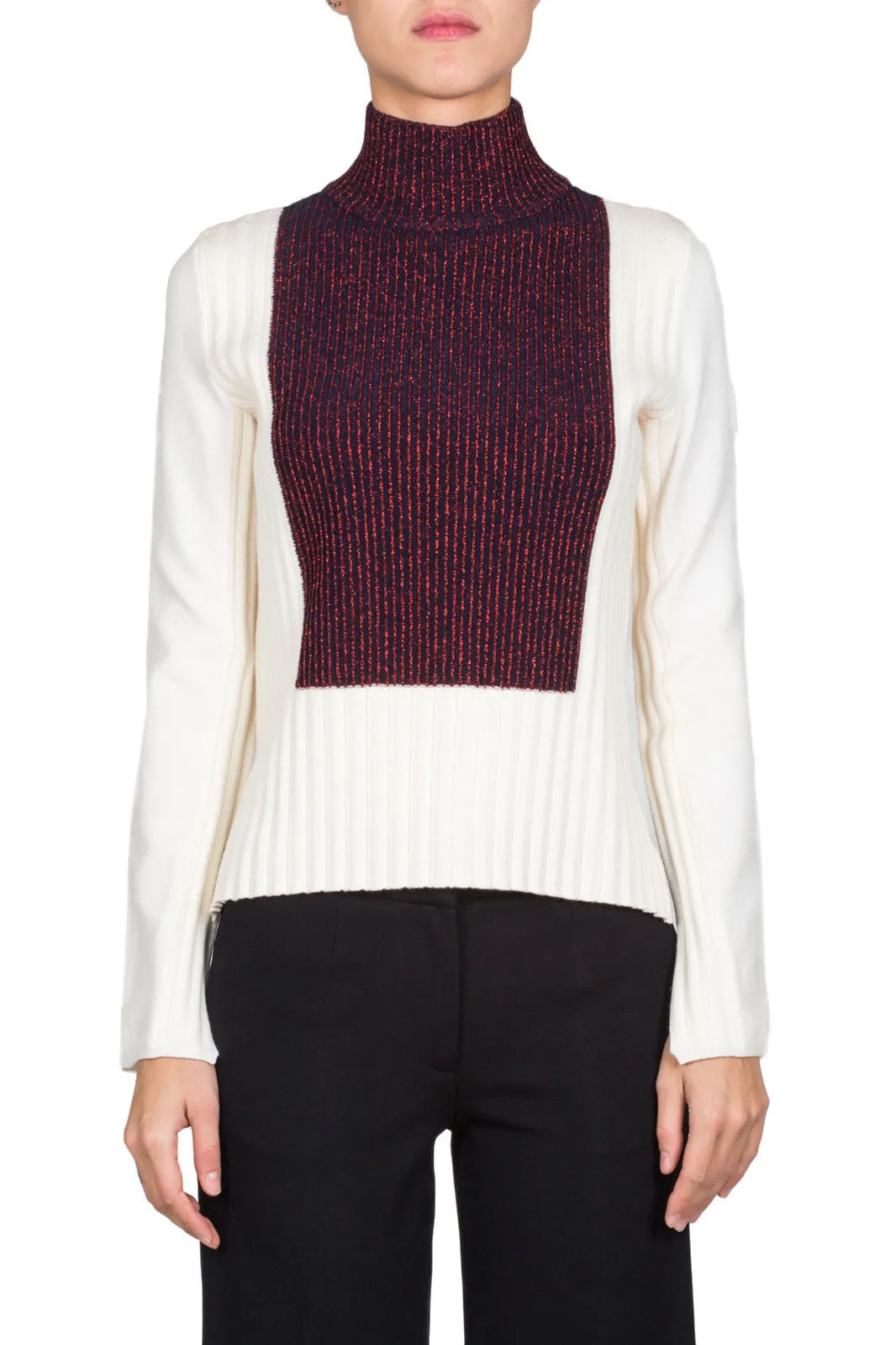 Colour Block Turtleneck Jumper