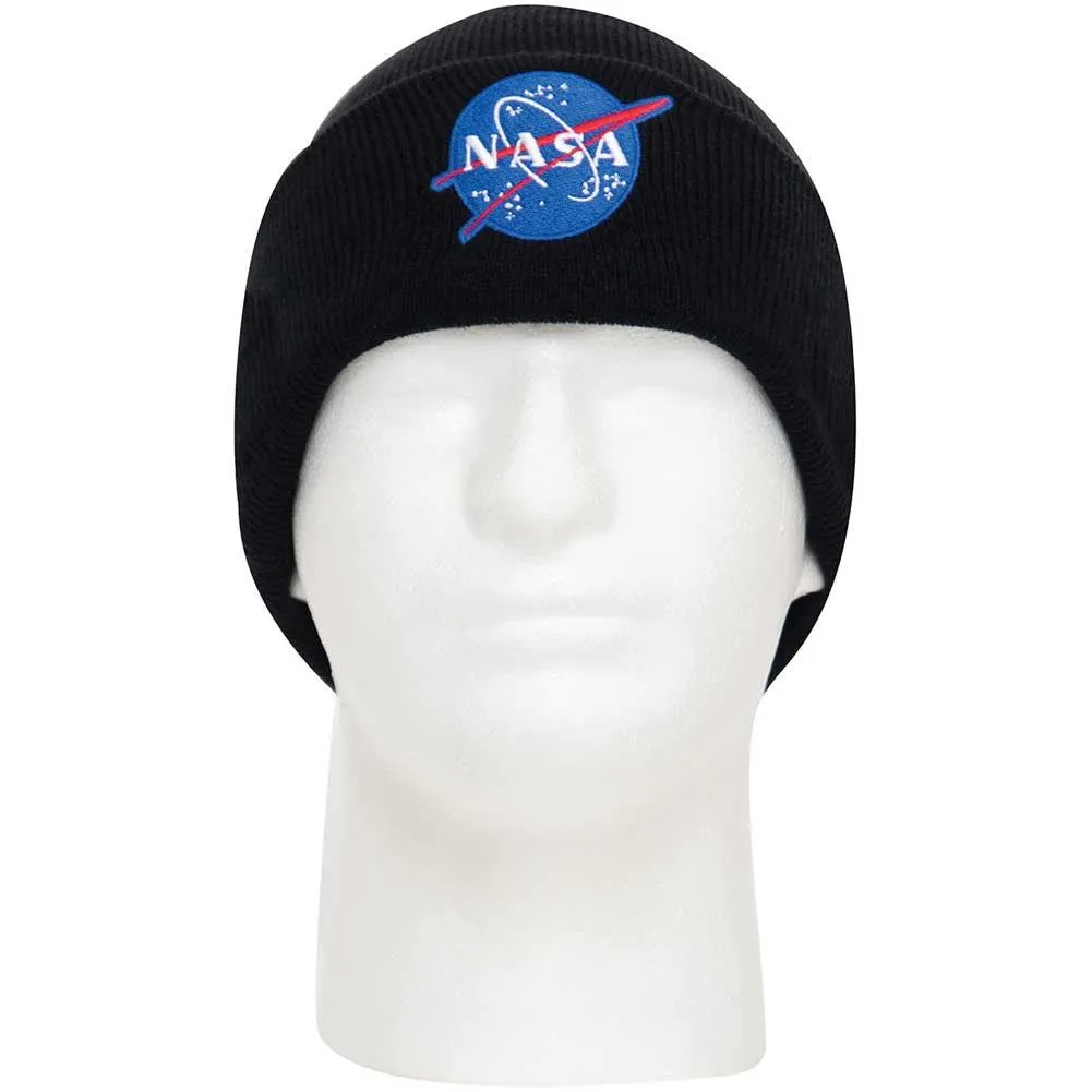 Deluxe NASA Meatball Logo Embroidered Watch Cap - Black