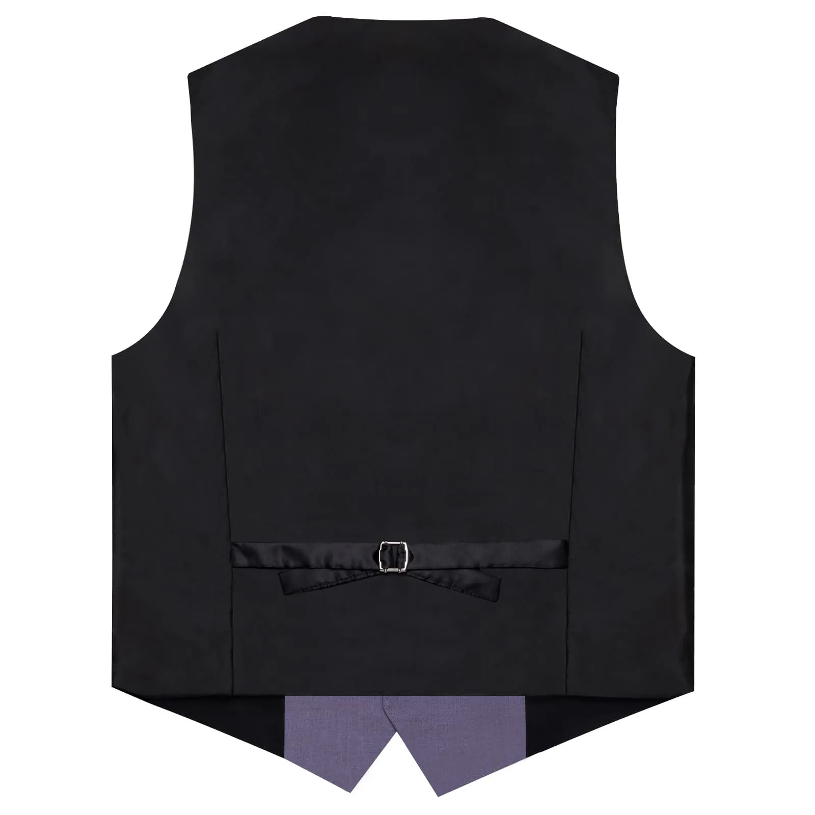 DiBanGu Mens Vest Deep Thistle Purple Solid V Neck Work Waistcoat Silk Button Vest