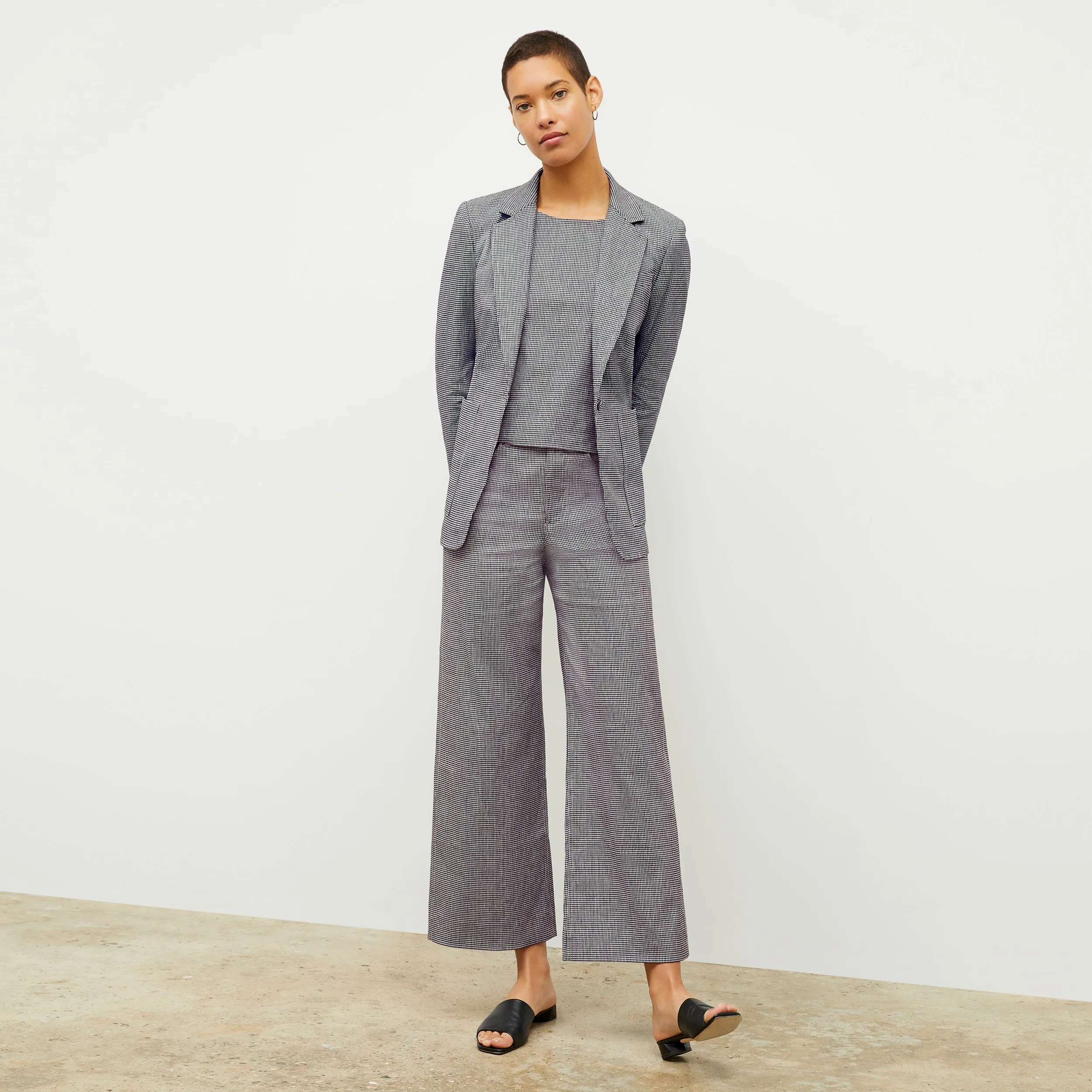 Dolly Jacket - Gingham Linen :: Black/White