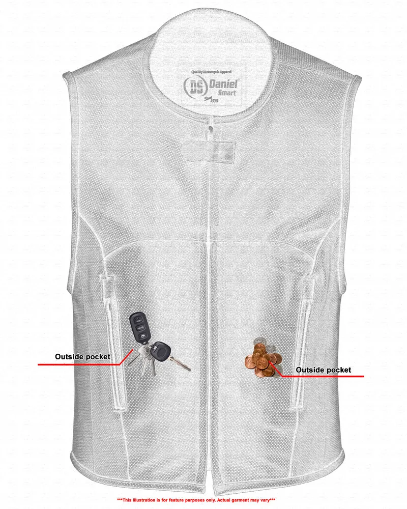 DS004 Men's Updated Perforated SWAT Team Style Leather Vest