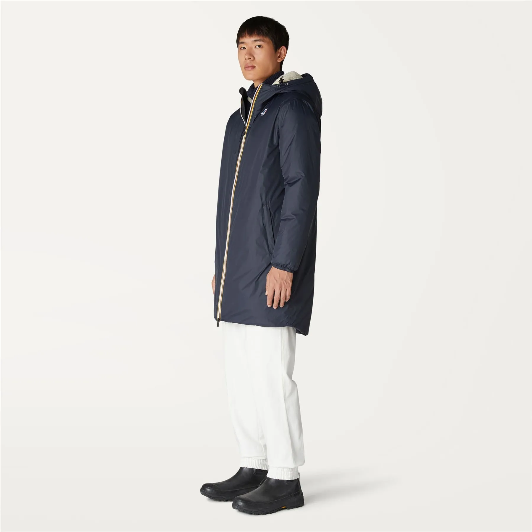 Eiffel Orsetto - Unisex Sherpa Lined Waterproof Rain Jacket in Blue Depht