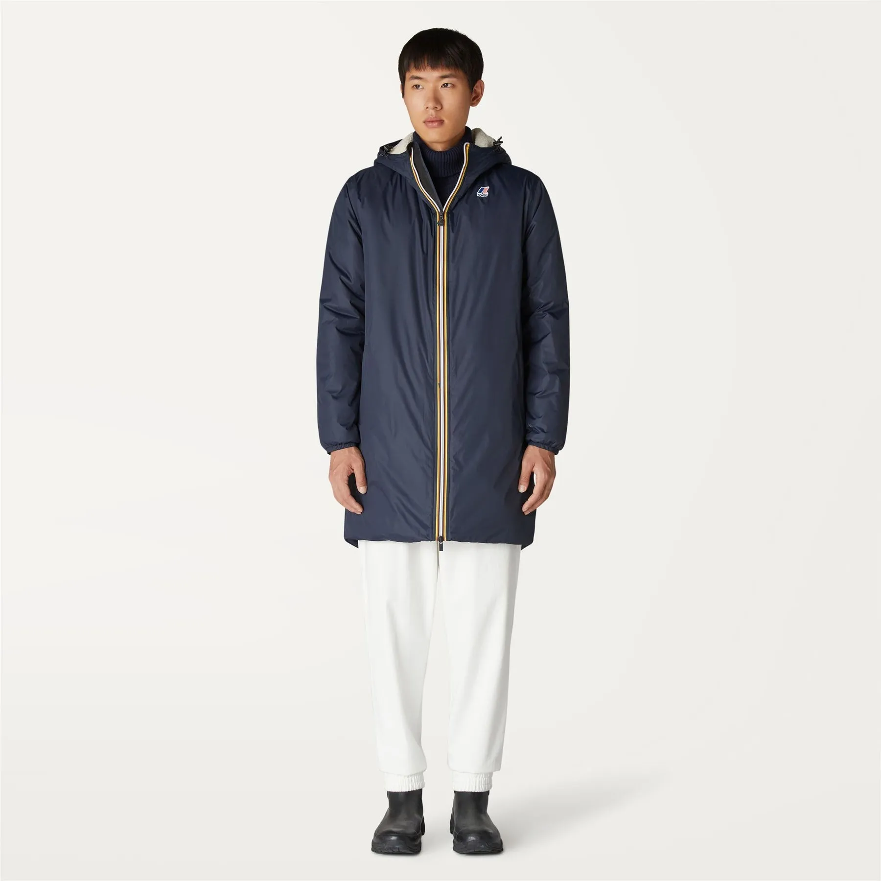 Eiffel Orsetto - Unisex Sherpa Lined Waterproof Rain Jacket in Blue Depht