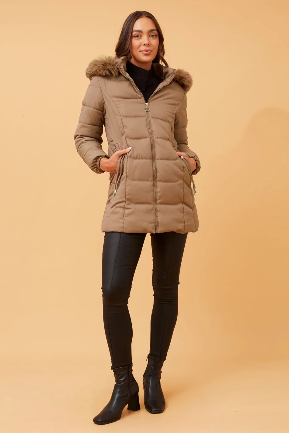 ELAINE FUR HOOD PUFFER COAT