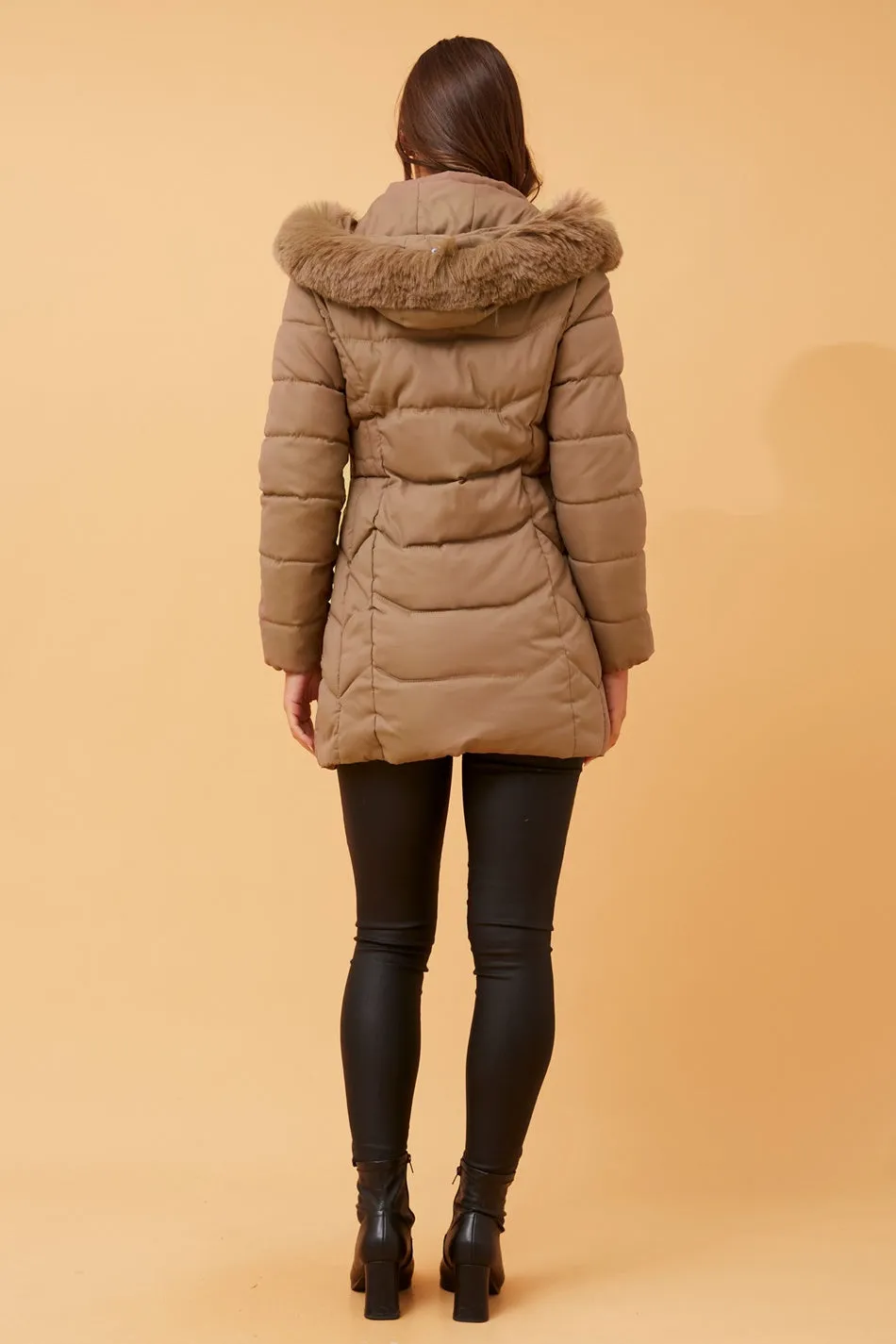 ELAINE FUR HOOD PUFFER COAT