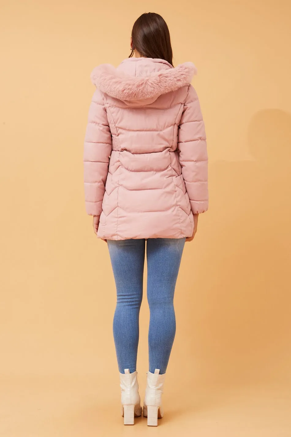 ELAINE FUR HOOD PUFFER COAT