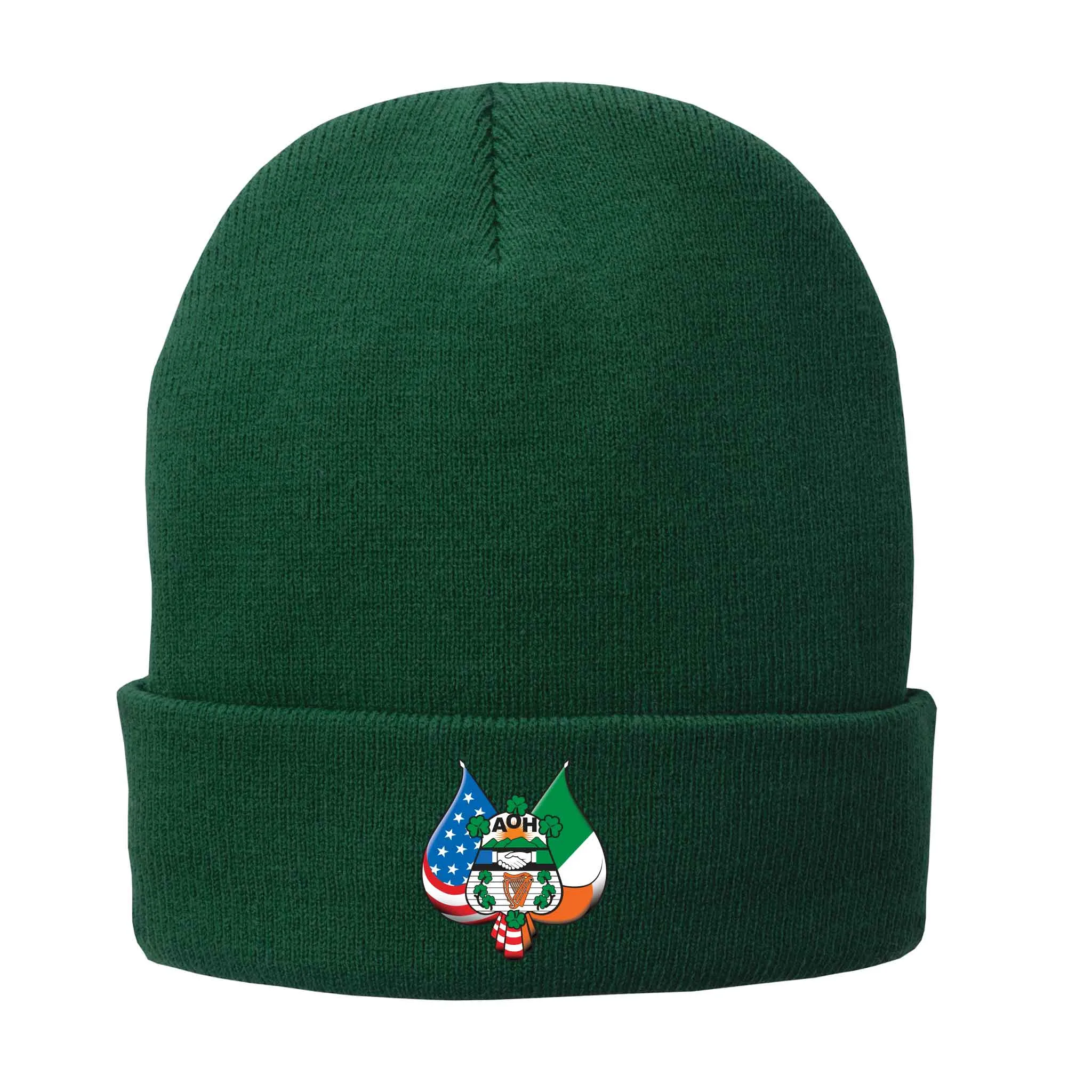 Embroidered Fleece-Lined Knit Cap