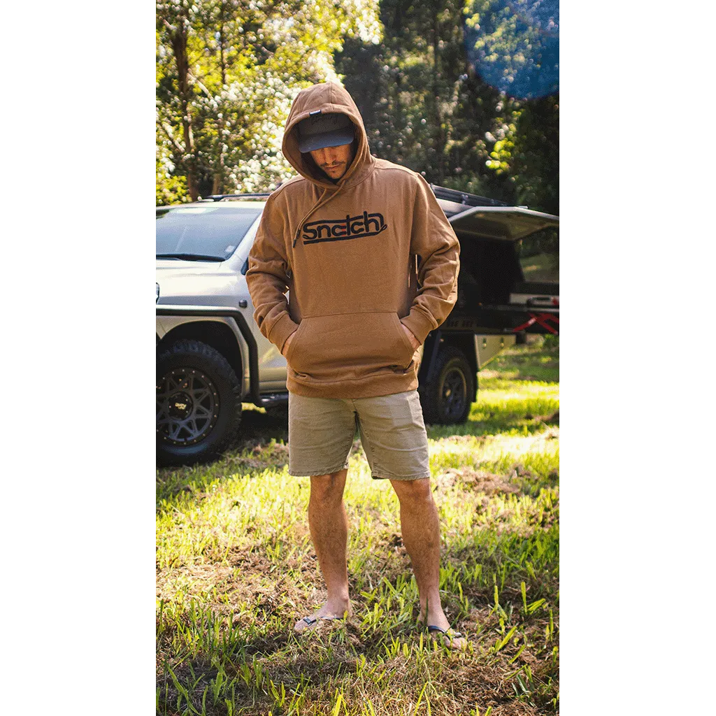 Embroidered Snatch Hoodie Dark Sand