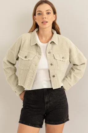 Extra Passion Corduroy Crop Jacket Cream