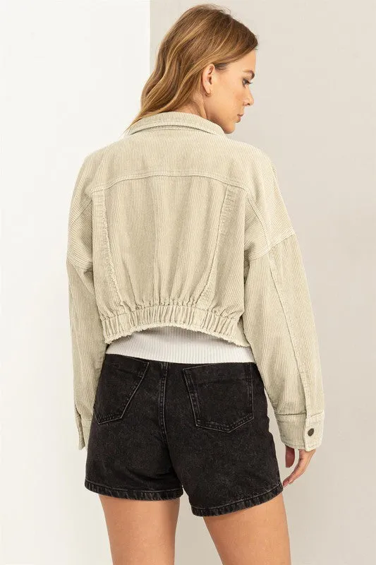 Extra Passion Corduroy Crop Jacket Cream