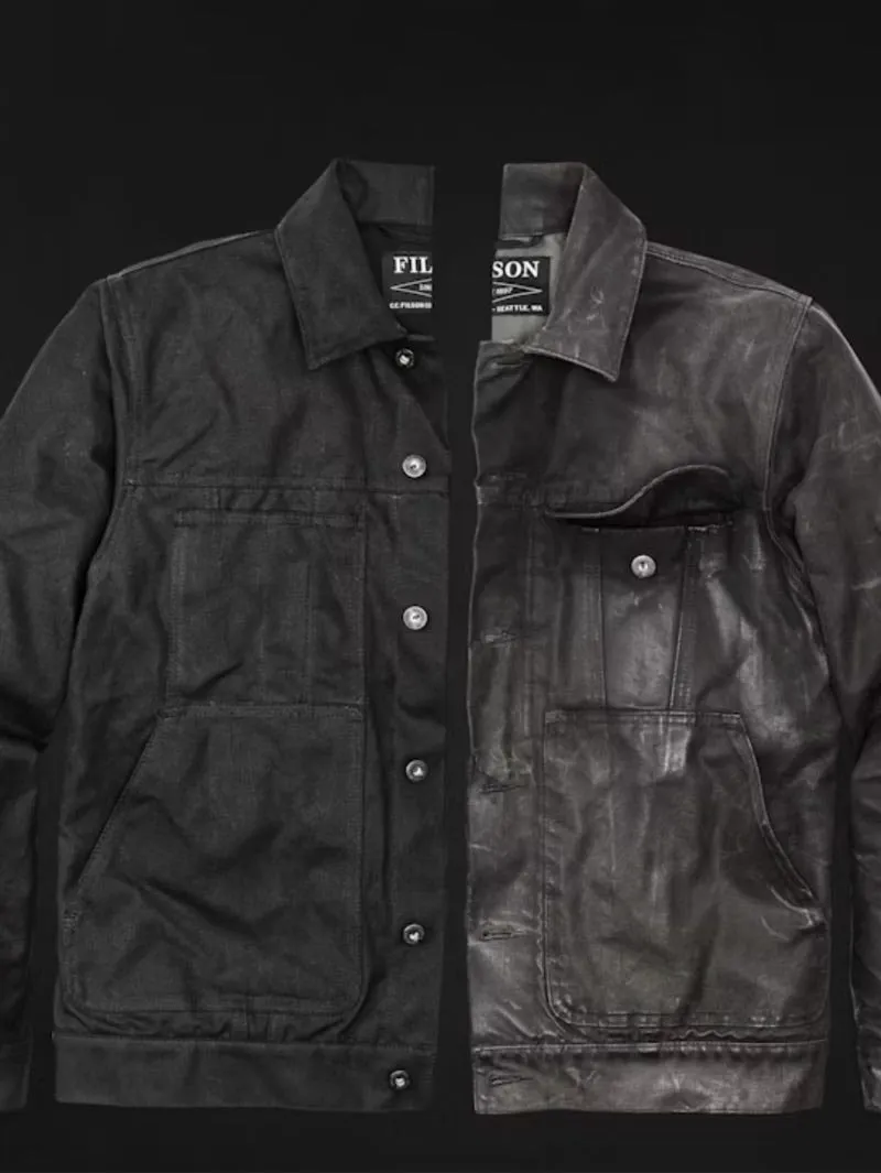 Filson Tin Cloth Black Short Lined Cruiser Jacket