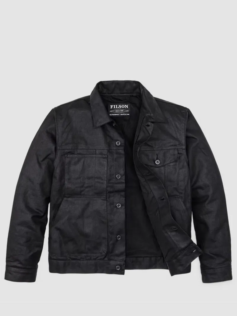 Filson Tin Cloth Black Short Lined Cruiser Jacket