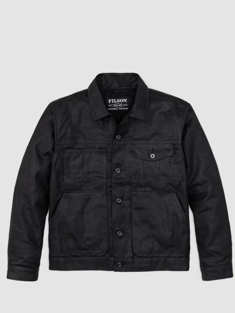 Filson Tin Cloth Black Short Lined Cruiser Jacket