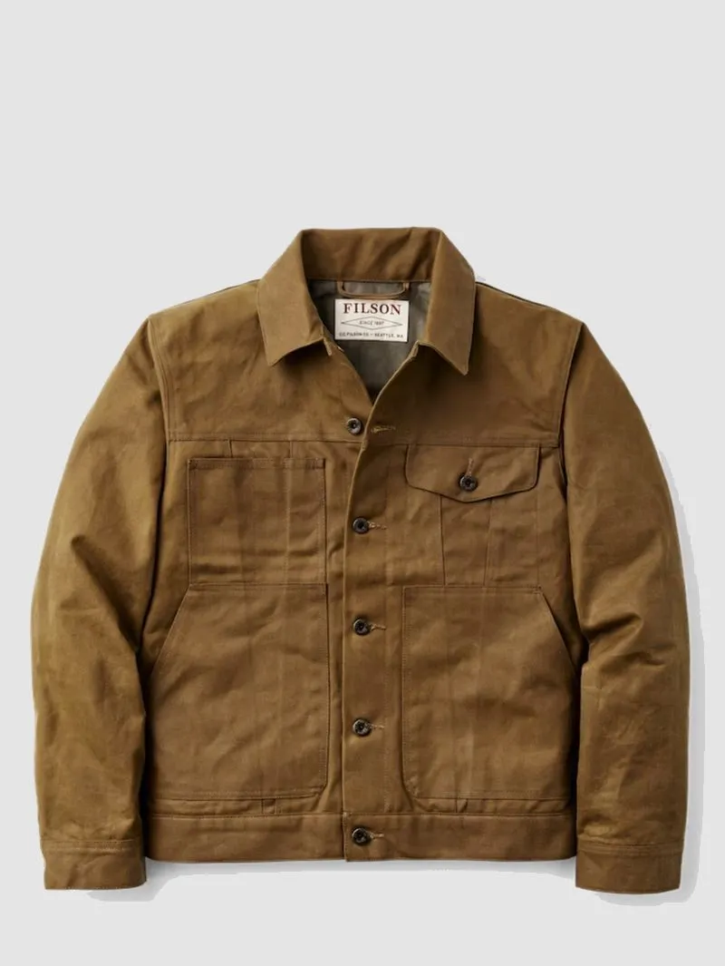 Filson Tin Cloth Dark Tan Short Lined Cruiser Jacket