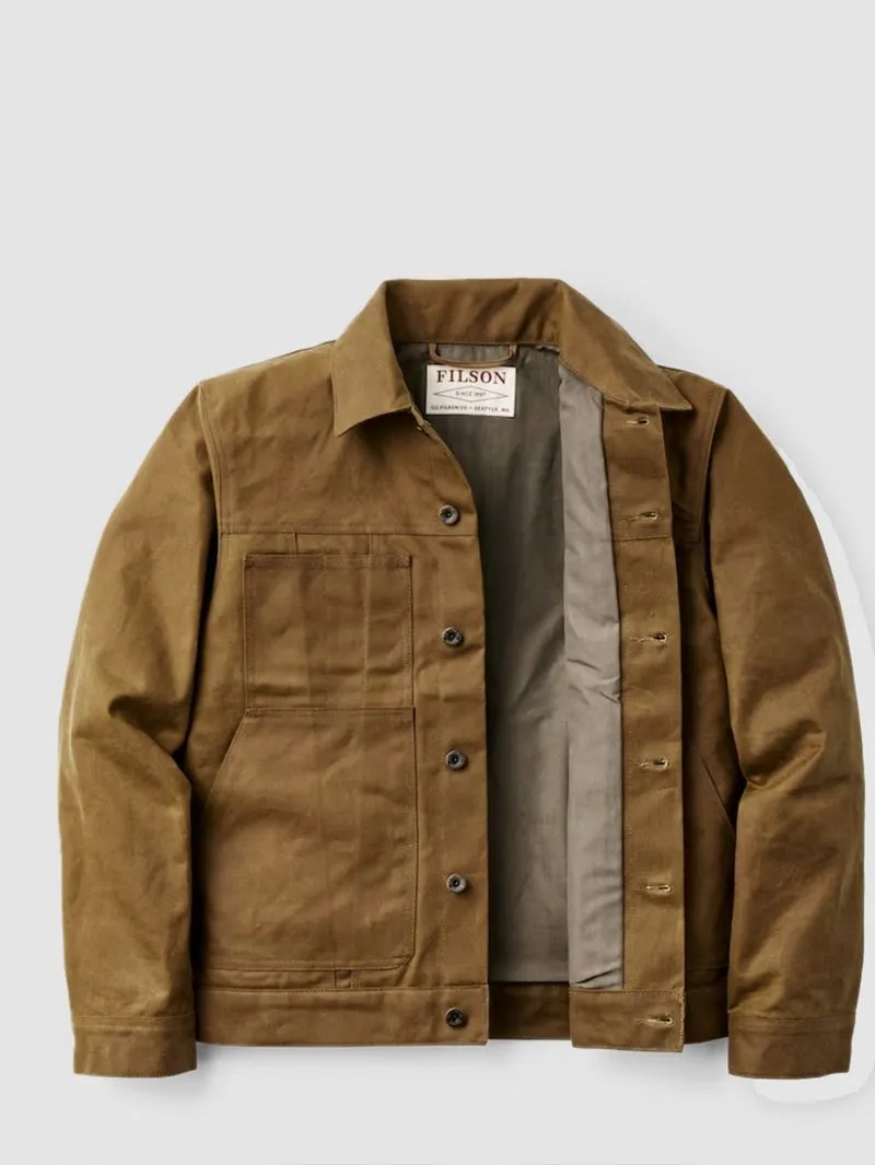 Filson Tin Cloth Dark Tan Short Lined Cruiser Jacket