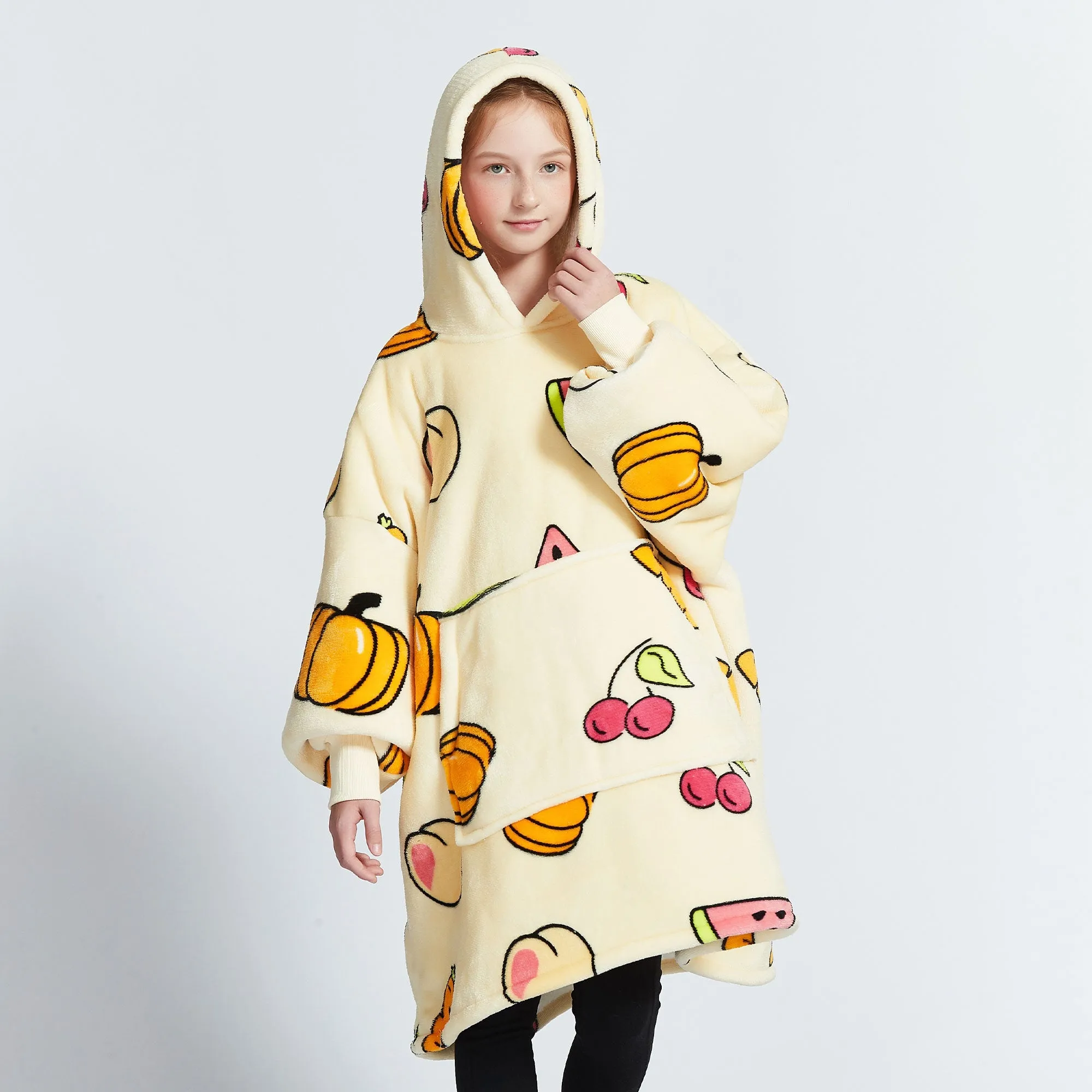 Fruits Cream Kids Hoodie Blanket