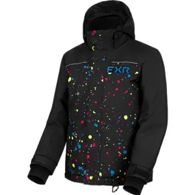 FXR  Youth Kicker Jacket F.A.S.T. HydrX Thermal Flex Insulated Black Splatter