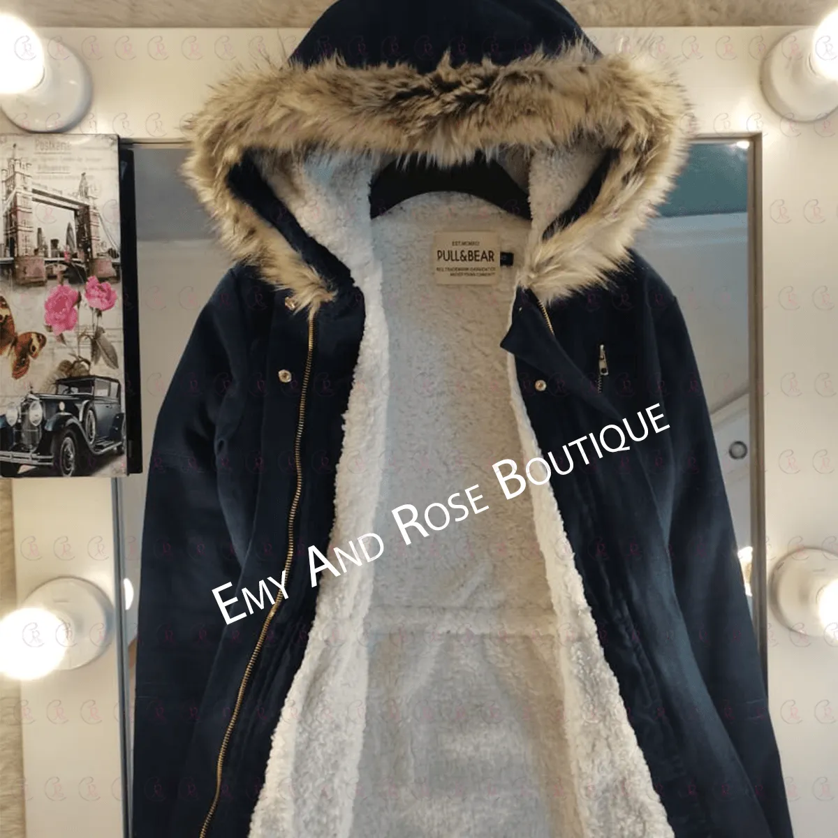 Gabardine Jacket Line with Fur