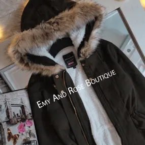 Gabardine Jacket Line with Fur