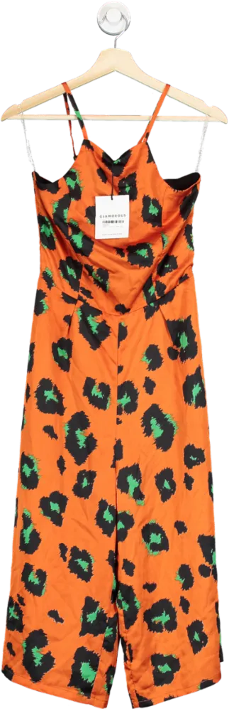 Glamorous Orange Leopard Printed JUMPSUIT UK 8