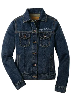 Greek Stonewashed Indigo Denim Jacket, Embroidered Scripted Text - Port Authority J7620 - EMB