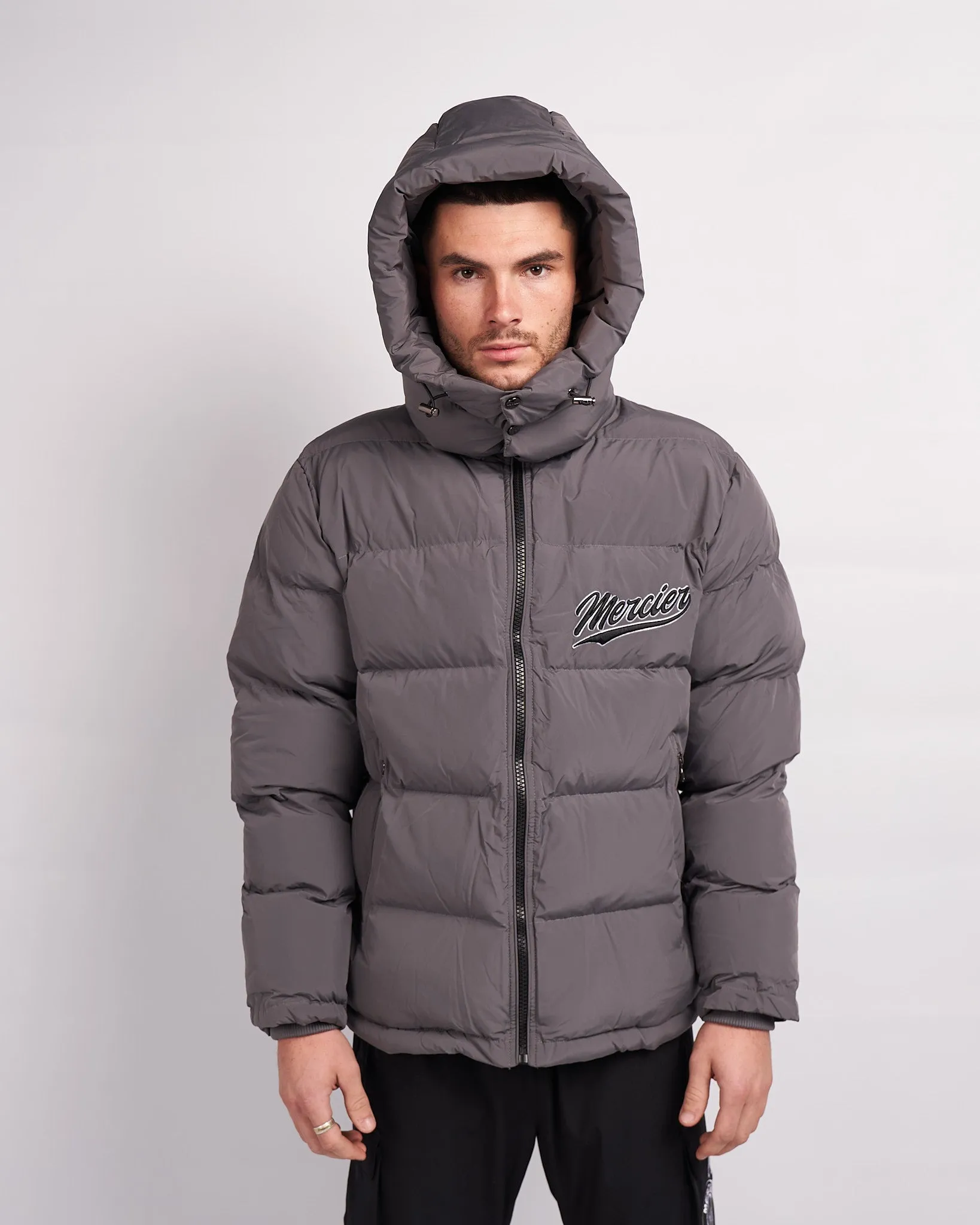 Grey Black Teams Puffer Jacket