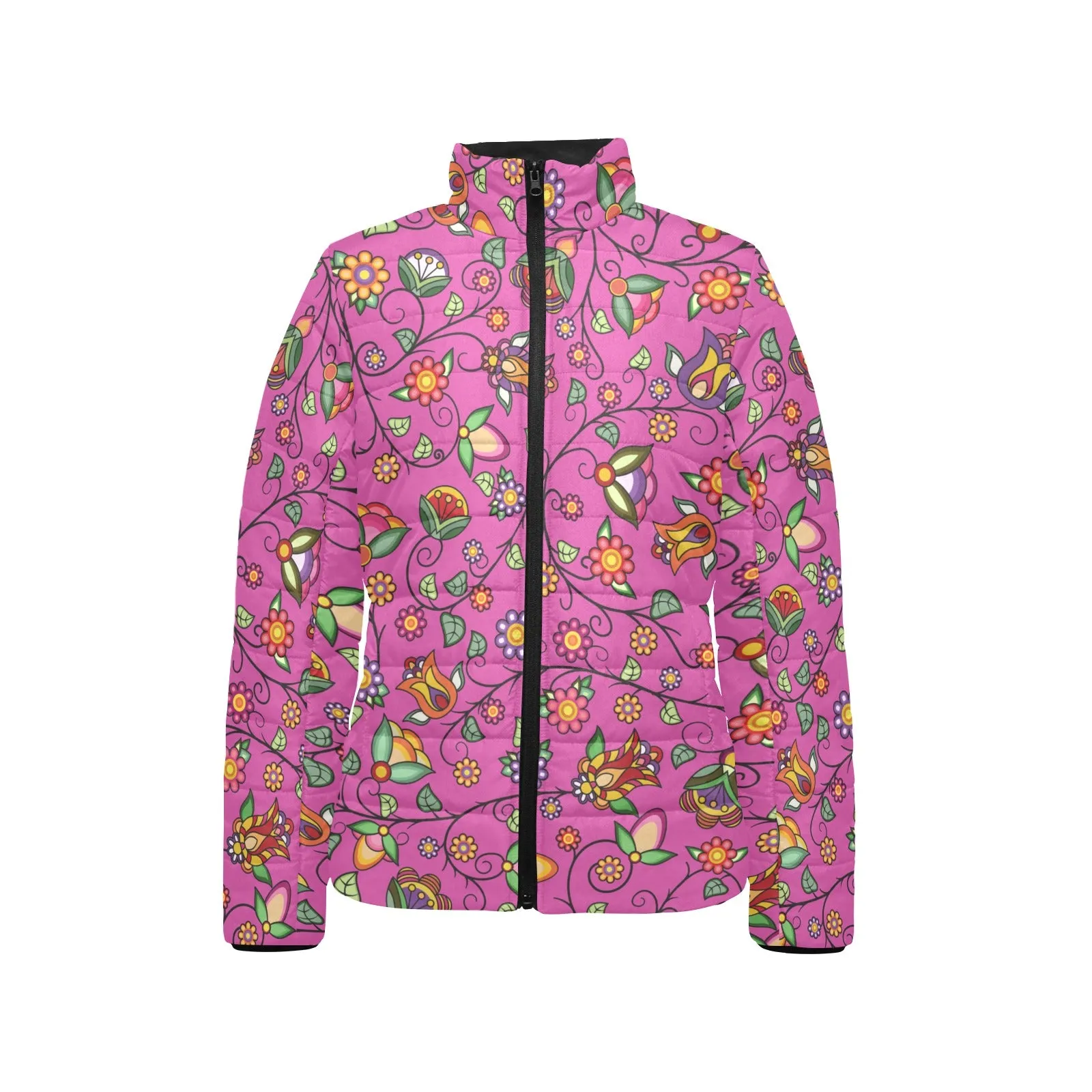 Heartbeat Petals Pink Women's Padded Jacket