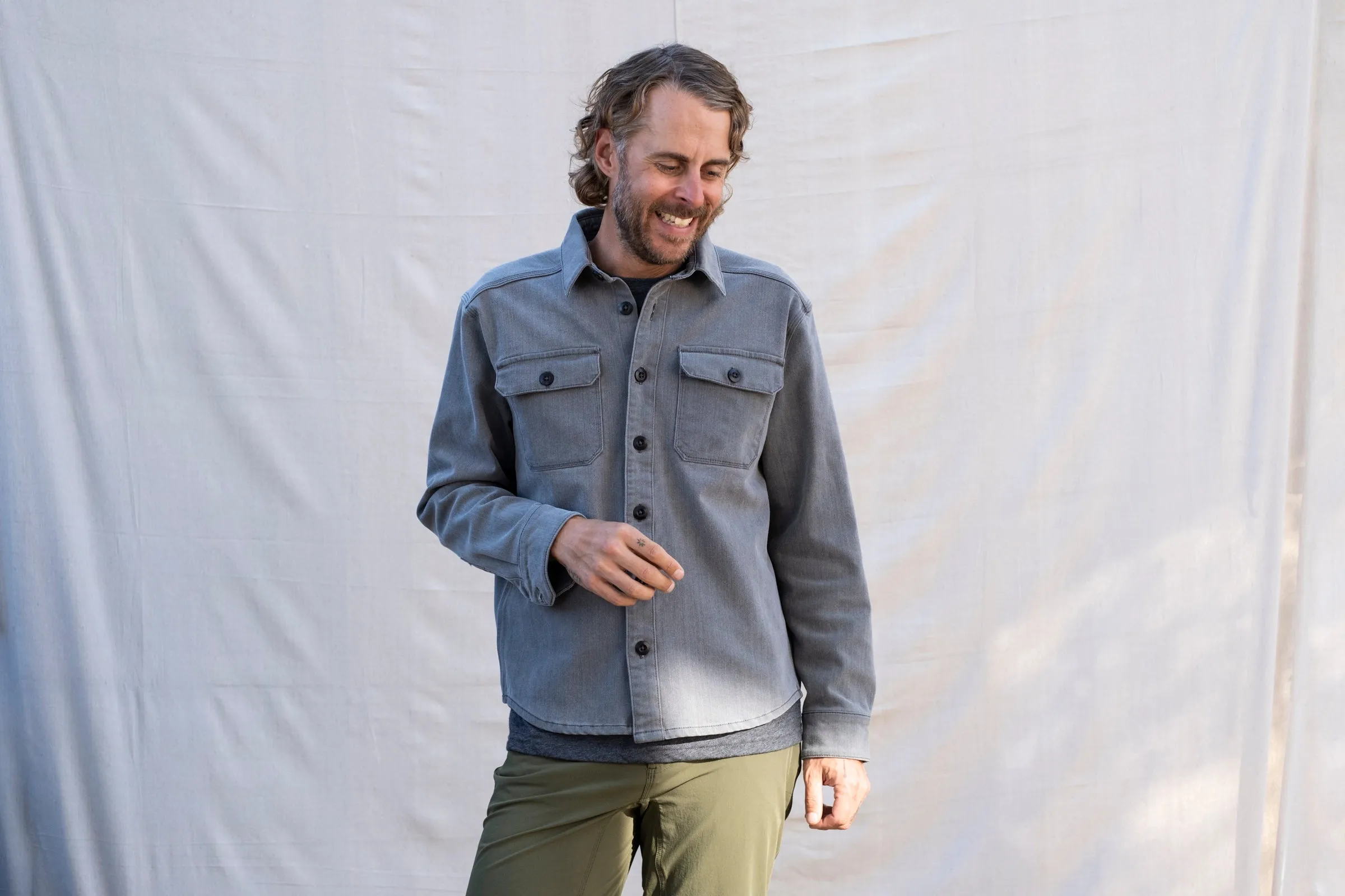 heavyweight CORDURA® DENIM shirt jacket with 4-way stretch