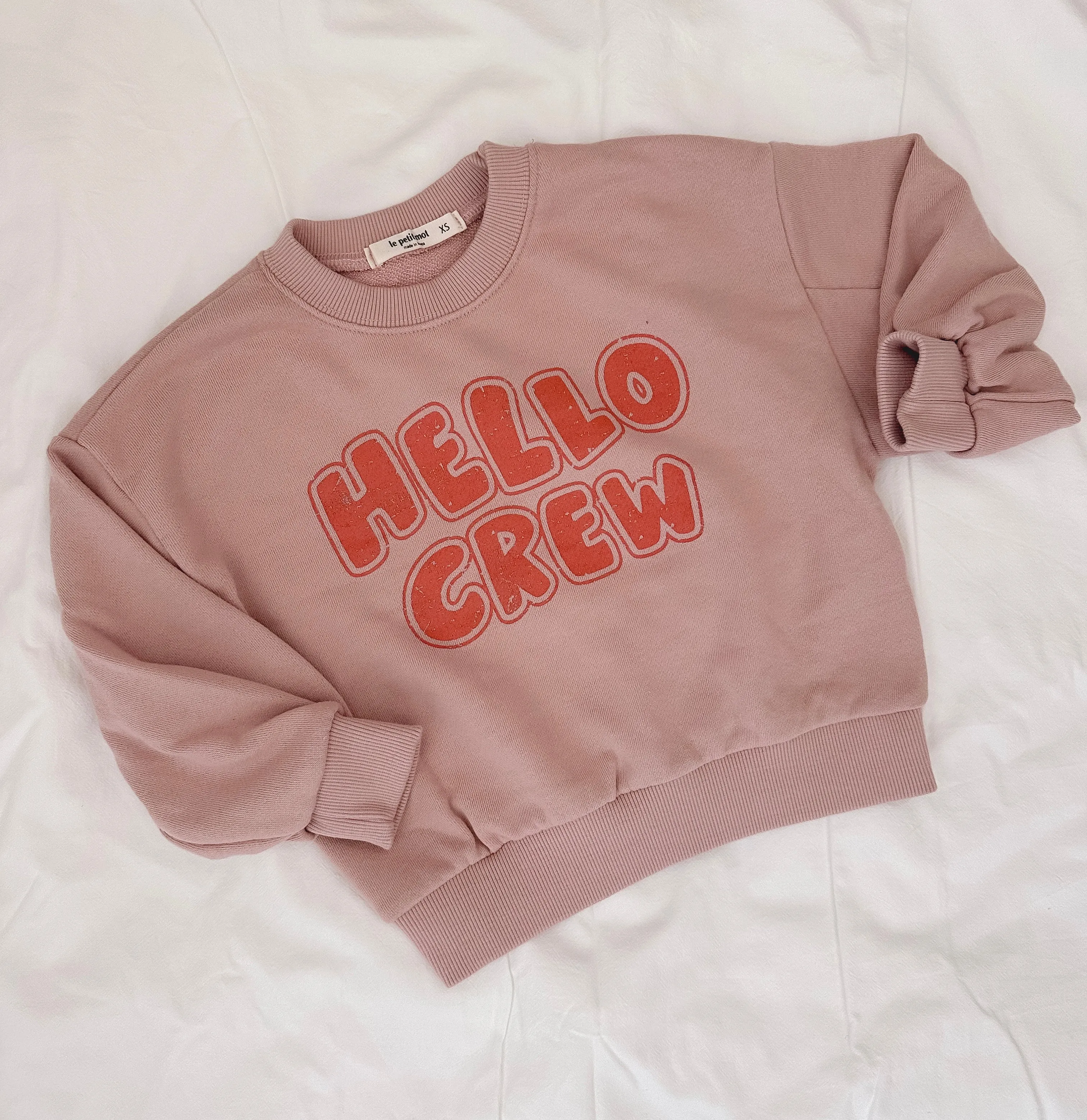 Hello Crew Pullover - Pink