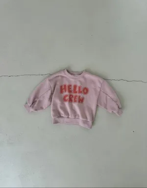 Hello Crew Pullover - Pink