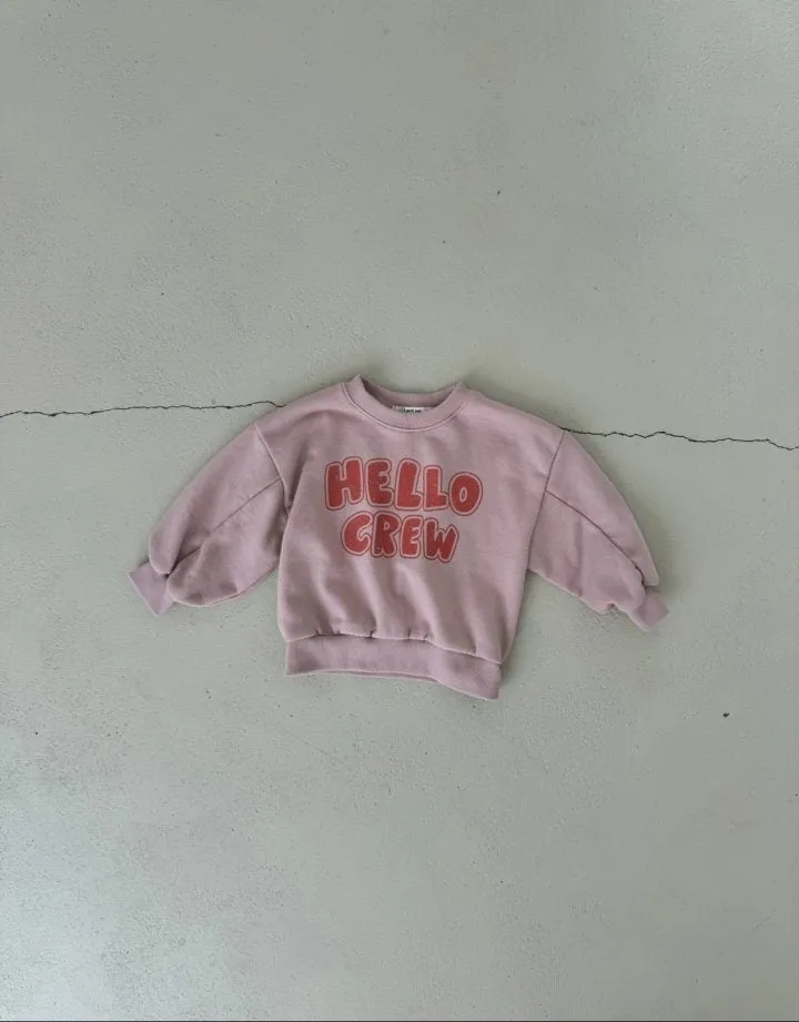 Hello Crew Pullover - Pink