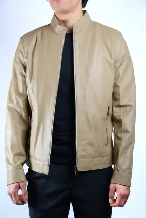 Holloway Stand Up Collar Bomber Leather Jacket