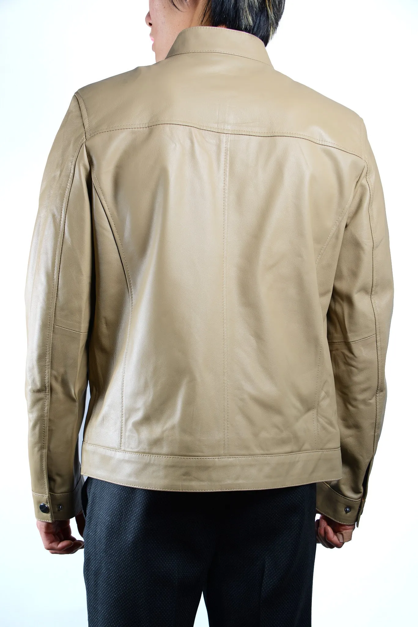 Holloway Stand Up Collar Bomber Leather Jacket