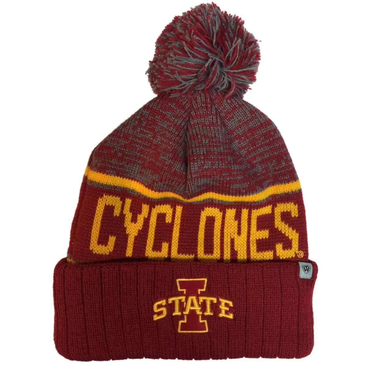 Iowa State Cyclones TOW Acid Rain Knit Cuffed Winter Poofball Hat Cap Beanie