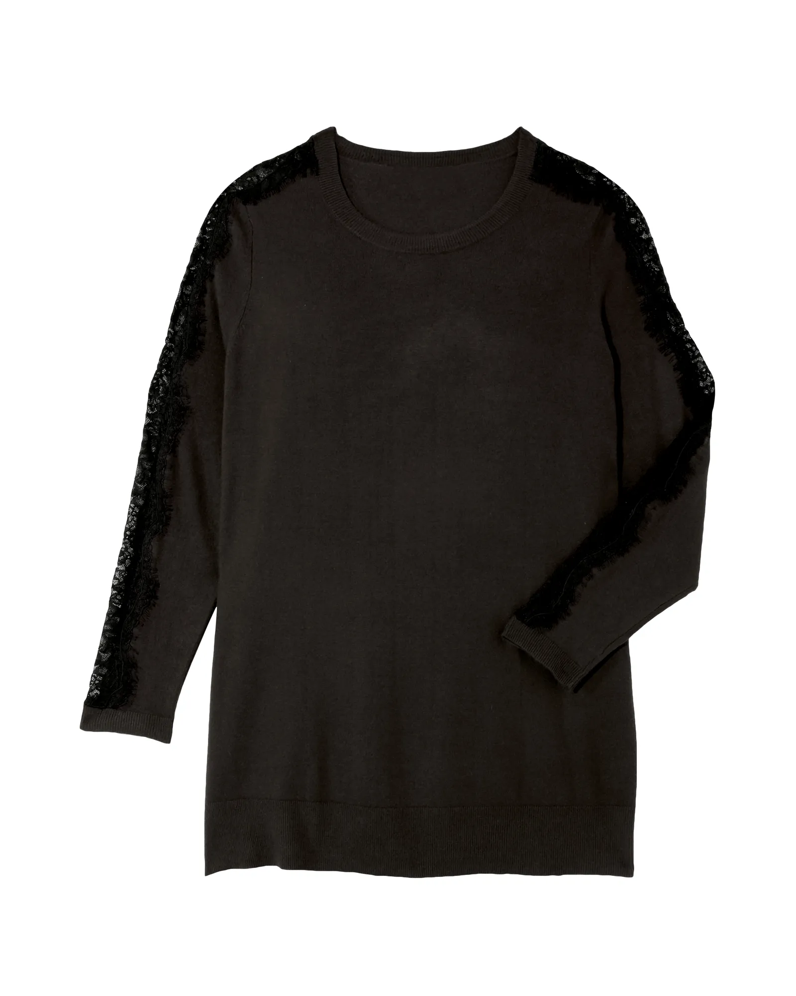 Jane Lace Insert Sweater | Black