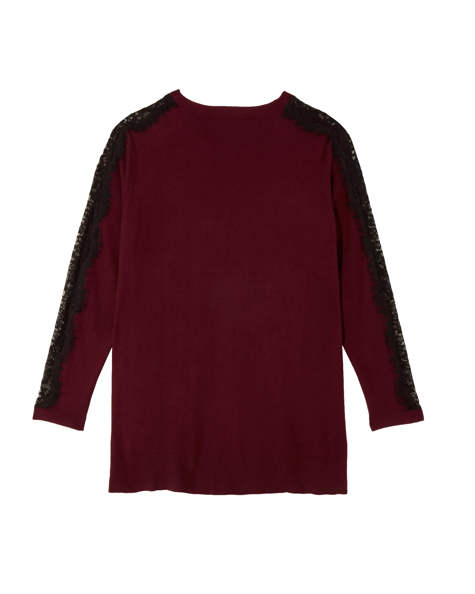 Jane Lace Insert Sweater | Burgundy / Black