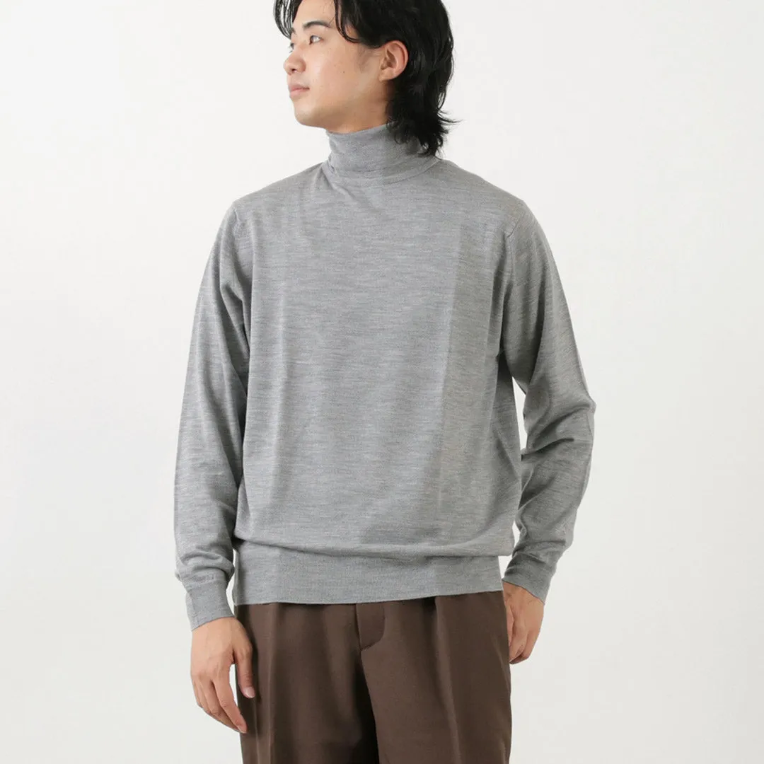 JOHN SMEDLEY / Merino Wool 30 Gauge Turtleneck Knit MODERN FIT