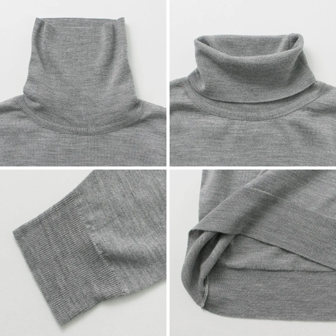 JOHN SMEDLEY / Merino Wool 30 Gauge Turtleneck Knit MODERN FIT