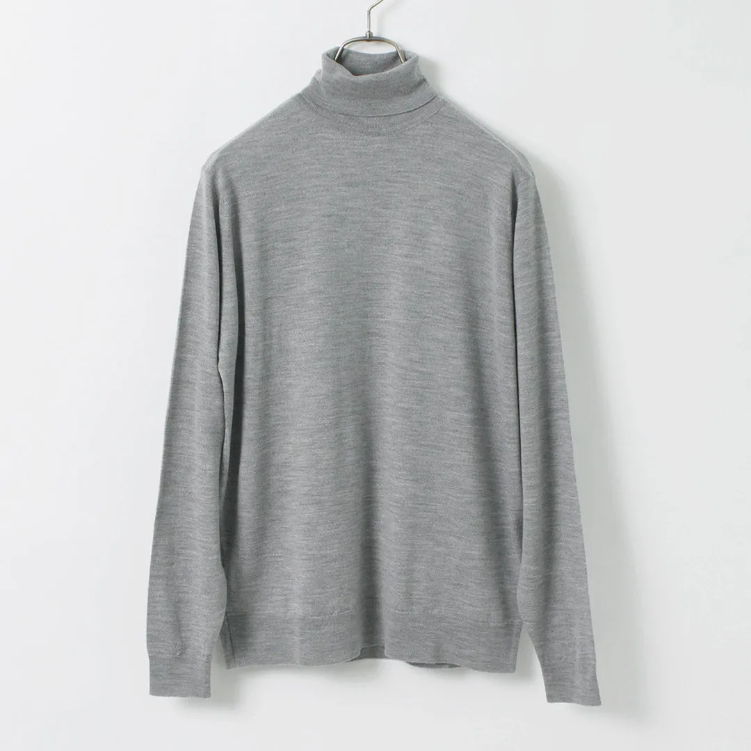 JOHN SMEDLEY / Merino Wool 30 Gauge Turtleneck Knit MODERN FIT